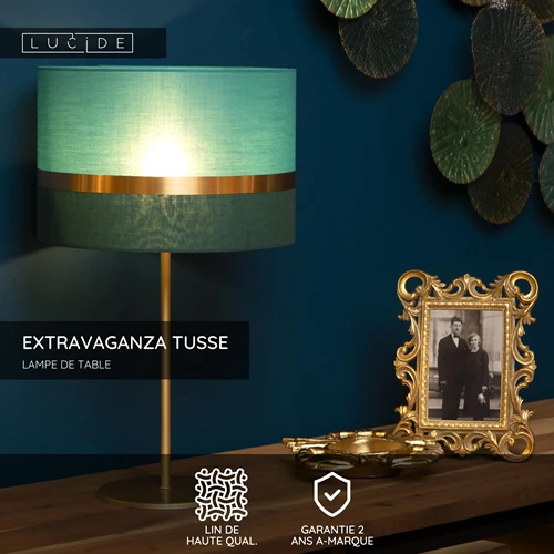 Lucide EXTRAVAGANZA TUSSE - Lampe de table - Ø 30 cm - 1xE14 - Vert - USP